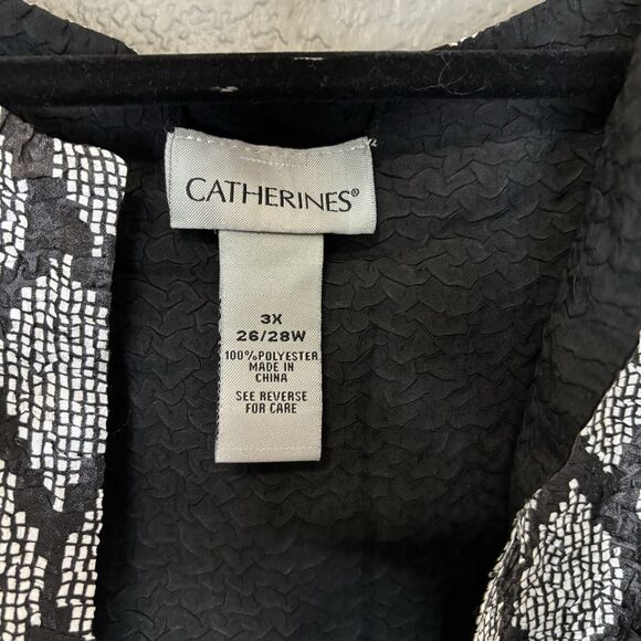 Catherines Women 3X Black Silver Reversible Dressy Open Front Evening Jacket - Picture 3 of 7